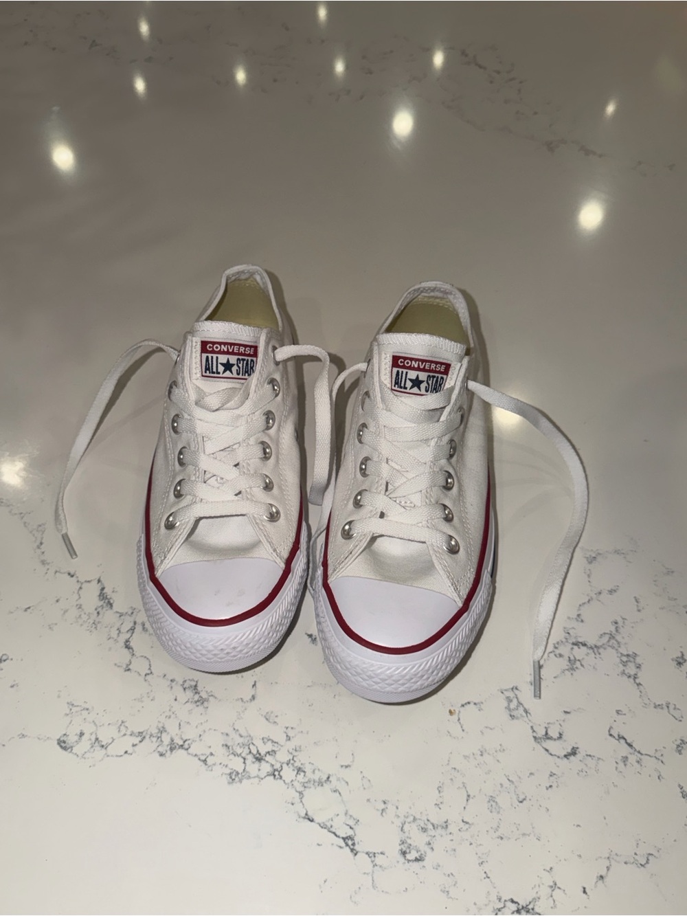 Converse Chuck Taylor All Star Low Top White Canvas Sneakers  woman's 7.5